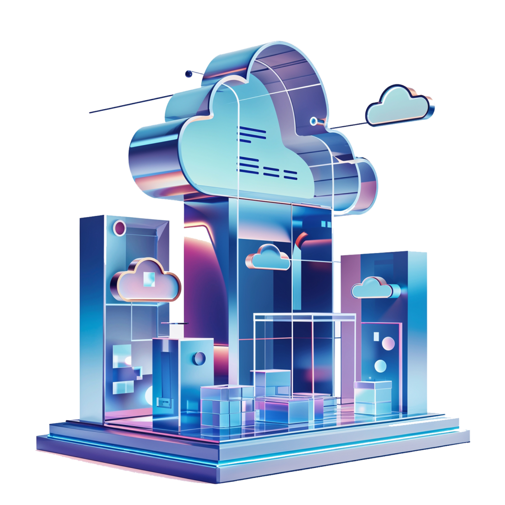 cloud database 3D graphic