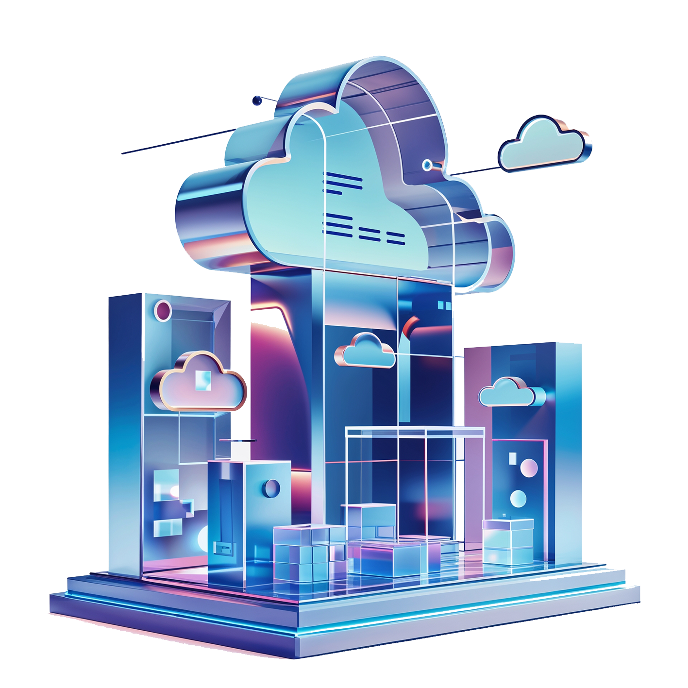 cloud database 3D graphic