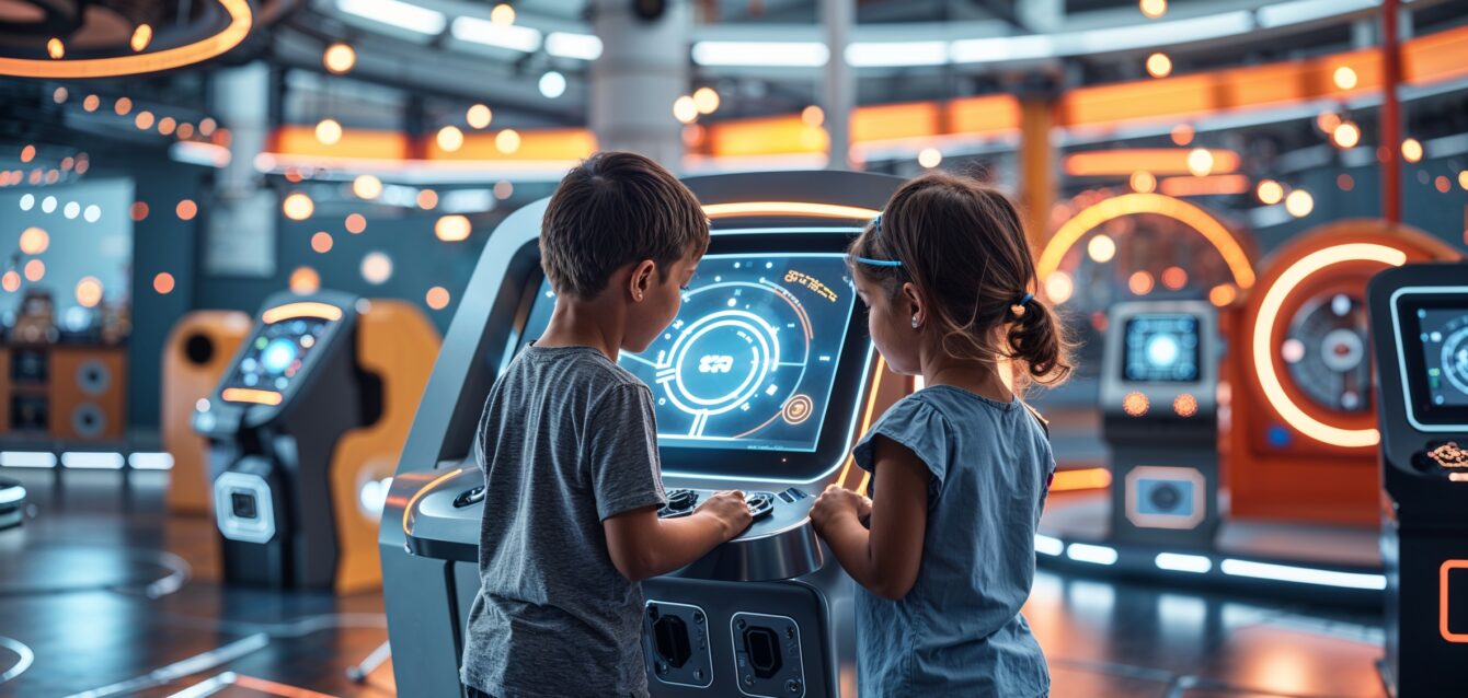 Leonardo Phoenix 10 children using interactive touch screen ki 0 Leonardo Phoenix 10 children using interactive touch screen ki 0