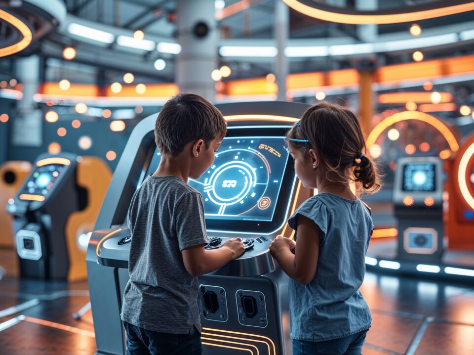 Leonardo Phoenix 10 children using interactive touch screen ki 0