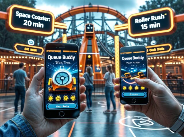 Leonardo Phoenix 10 people in amusement park using smartphones 0 Leonardo Phoenix 10 people in amusement park using smartphones 0